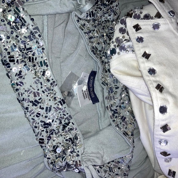 Boston Proper Grey SKIRT with Embellishments - Picture 12 of 13